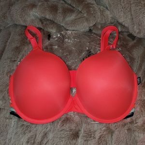 Victoria’s Secret PINK  WEAR EVERYWHERE PUSH UP BRA - NEON CORAL - 32DDD